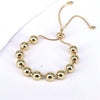 Simple Copper Beads Handmade Women's Bracelet With Geometric Pattern And Gold Plating