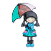 Simple Creative Cute Cartoon Little Girl Umbrella Badge Alloy Decorative Brooch With Oil Dropping Treatment
