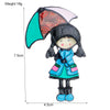 Simple Creative Cute Cartoon Little Girl Umbrella Badge Alloy Decorative Brooch With Oil Dropping Treatment