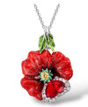 Simple Creative Metal Flower And Peach Heart Earrings With Orange Red Zircon And Electroplated Handmade Finish