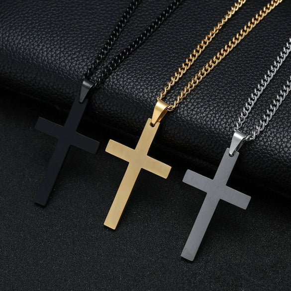Simple Cross Alloy Necklace With U Shaped Geometric Animal And Zodiac Patterns Electroplated Pendant