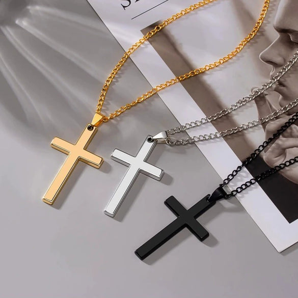 Simple Cross Alloy Necklace With U Shaped Geometric Animal And Zodiac Patterns Electroplated Pendant