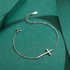 Simple Cross S925 Sterling Silver Bracelet For Women With Mirror Design And Geometric Styling Electroplated