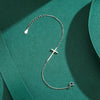 Simple Cross S925 Sterling Silver Bracelet For Women With Mirror Design And Geometric Styling Electroplated