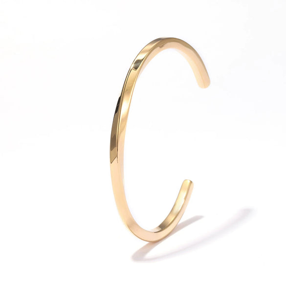 Simple Cshaped Curved Opening Adjustable Couple Bracelet Titanium Steel Electroplating Minimalist Geometric
