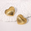 Simple Cute Sweet Love Heart Stainless Steel Electroplated Earrings For Women