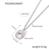 Simple Design Geometric Oval Diamondencrusted Goldplated Titanium Steel Pendant Jewelry With Electroplating For Women