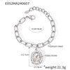 Simple Design Geometric Oval Diamondencrusted Goldplated Titanium Steel Pendant Jewelry With Electroplating For Women