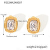 Simple Design Geometric Oval Diamondencrusted Goldplated Titanium Steel Pendant Jewelry With Electroplating For Women