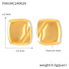 Simple Design Glow Surface Bump Square Titanium Steel Earrings With 18K Gold Plated Electroplating And Geometric Pattern