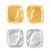 Simple Design Glow Surface Bump Square Titanium Steel Earrings With 18K Gold Plated Electroplating And Geometric Pattern
