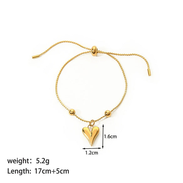 Simple Design Love Necklace With Globoid Heart Pendant For Ladies Made Of Stainless Steel And Titanium Steel With Pvdp Furnace Real Gold Treatment