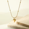 Simple Design Love Necklace With Globoid Heart Pendant For Ladies Made Of Stainless Steel And Titanium Steel With Pvdp Furnace Real Gold Treatment