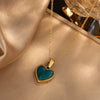 Simple Design Stainless Steel Heart Pendant Necklace For Women With Electroplating Treatment And Ochain