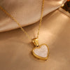 Simple Design Stainless Steel Heart Pendant Necklace For Women With Electroplating Treatment And Ochain