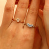 Simple Design Sun Moon Stars Couple Ring Copper Electroplated