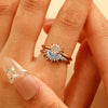 Simple Design Sun Moon Stars Couple Ring Copper Electroplated