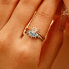 Simple Design Sun Moon Stars Couple Ring Copper Electroplated