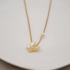 Simple Design Women's Titanium Steel Clavicle Necklace With Bow Pattern And Diamond Design