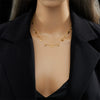 Simple Diamond Eye Geometric Titanium Steel Necklace For Women With Electroplating Design