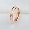 Simple Diamond Polished Titanium Steel Ring For Women With Minimalist Fashion Personality Style Jewelry
