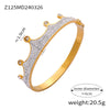 Simple Diamondencrusted Crown Hollow Women's Bracelet Titanium Steel 18K Real Gold Plated Geometric Style Electroplated