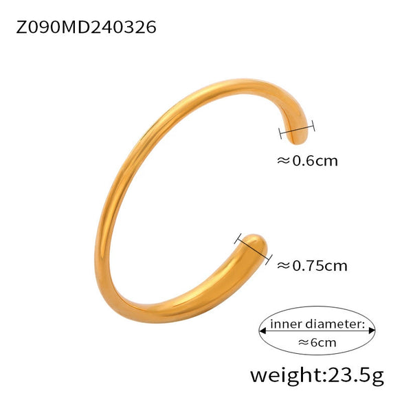 Simple Diamondencrusted Crown Hollow Women's Bracelet Titanium Steel 18K Real Gold Plated Geometric Style Electroplated