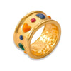 Simple Distinctive Love Design Sense Wide Face Ring In Titanium Steel With Gold Plated Electroplating And Geometric Style