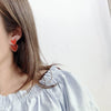 Simple Double Layer Heart Shaped Alloy Earrings With Silver Needle Electroplated Oil Drop Finish Elegant Geometric Love Earrings