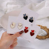 Simple Double Layer Heart Shaped Alloy Earrings With Silver Needle Electroplated Oil Drop Finish Elegant Geometric Love Earrings