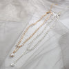 Simple Double Layer Pearl O Chain Necklace For Women Alloy Material With Electroplating Treatment Geometric Styling
