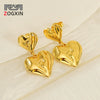 Simple Doublelayer Love Earrings 316L Stainless Steel Electroplated Peach Heart Women's