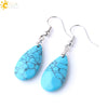 Simple Drop Shape Natural Stone Quartz Crystal Earrings With Copper Accessories Semi Precious Stone Diamond Cut Craft Earrings