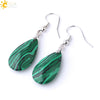 Simple Drop Shape Natural Stone Quartz Crystal Earrings With Copper Accessories Semi Precious Stone Diamond Cut Craft Earrings
