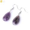 Simple Drop Shape Natural Stone Quartz Crystal Earrings With Copper Accessories Semi Precious Stone Diamond Cut Craft Earrings