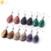 Simple Drop Shape Natural Stone Quartz Crystal Earrings With Copper Accessories Semi Precious Stone Diamond Cut Craft Earrings