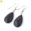 Simple Drop Shape Natural Stone Quartz Crystal Earrings With Copper Accessories Semi Precious Stone Diamond Cut Craft Earrings