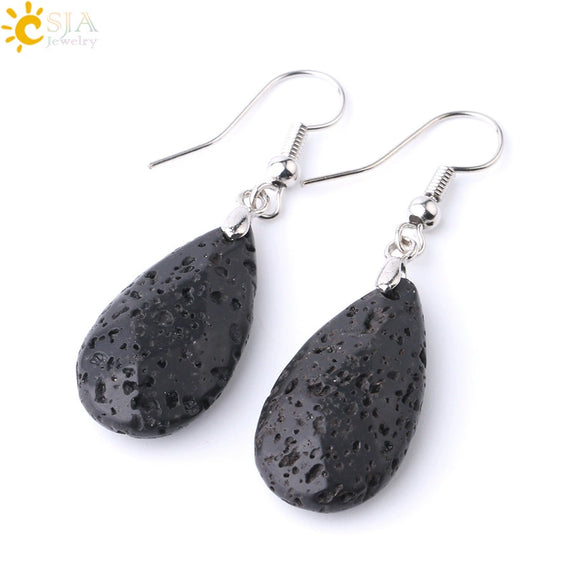 Simple Drop Shape Natural Stone Quartz Crystal Earrings With Copper Accessories Semi Precious Stone Diamond Cut Craft Earrings
