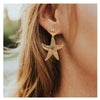 Lady Fashion Ethnic Style Starfish Plating Inlaid Shell Alloy No Inlaid Earrings