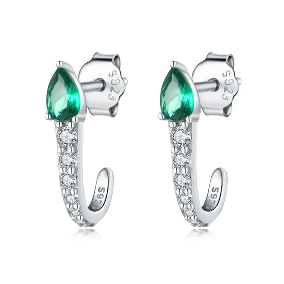 Simple Earrings 925 Sterling Silver Heart Shape Gold Plated