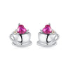 Simple Earrings 925 Sterling Silver Heart Shape Gold Plated