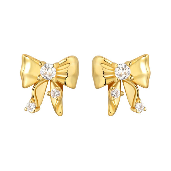 Simple Earrings 925 Sterling Silver Heart Shape Gold Plated