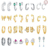 Simple Earrings 925 Sterling Silver Heart Shape Gold Plated