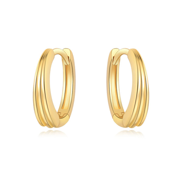 Simple Earrings 925 Sterling Silver Heart Shape Gold Plated