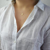 Simple Electroplated Alloy Heart Pendant Short Necklace With Cross Chain For Women