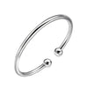 Simple Electroplated Copper Bead Bracelet For Women Fashion Jewelry Silver Tone Bracelet