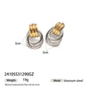 Simple Electroplated Geometric Titanium Steel Earrings For Women With Gold Twotone Design