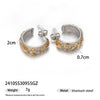 Simple Electroplated Geometric Titanium Steel Earrings For Women With Gold Twotone Design