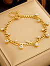 Simple Elegant All Match Irregular Round Diamond Chain Titanium Steel Jewelry Bracelet With Geometric Pattern And Electroplating