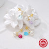 Simple Elegant All Match Women's S925 Sterling Silver Pearl Color Water Drop Geometric Diamond Stud Earrings